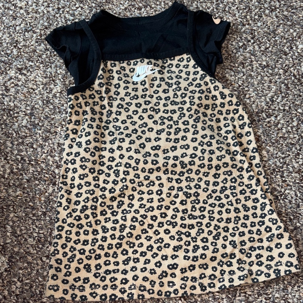 Nike Black and Tan Floral Print Dress